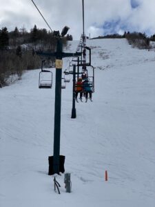 Family skiing at Nordic Valley, Utah