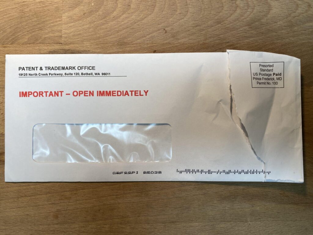 picture of open envelope for a trademark maintenance solicitation
