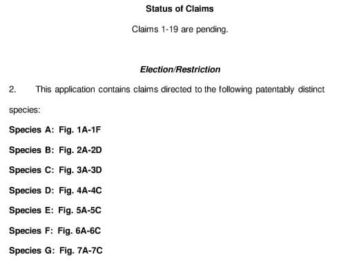 screenshot of restriction requirement example