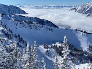 photograph of Snowbird ski resort from Mount Baldy